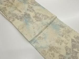 麻の葉に抽象模様織出し名古屋帯